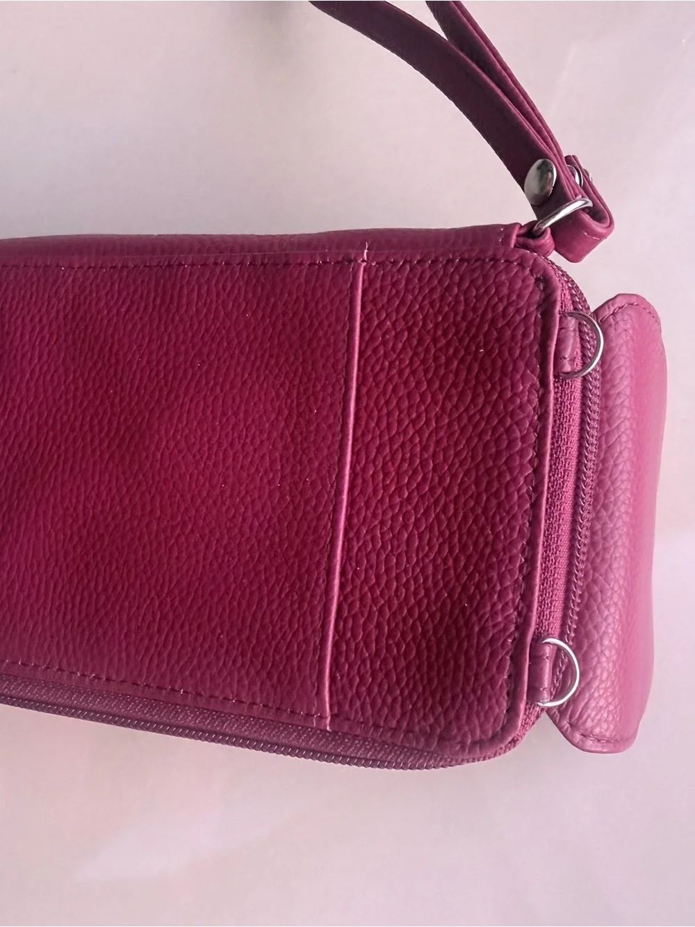 Giani Bernini Berry Pink Pebbled Leather Wristlet Wallet
